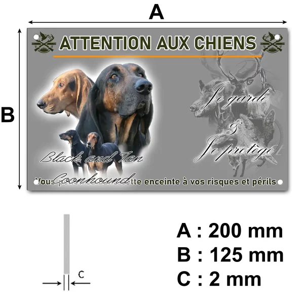 panneau Chien Black and Tan Coonhound avec plusieurs angles de vue