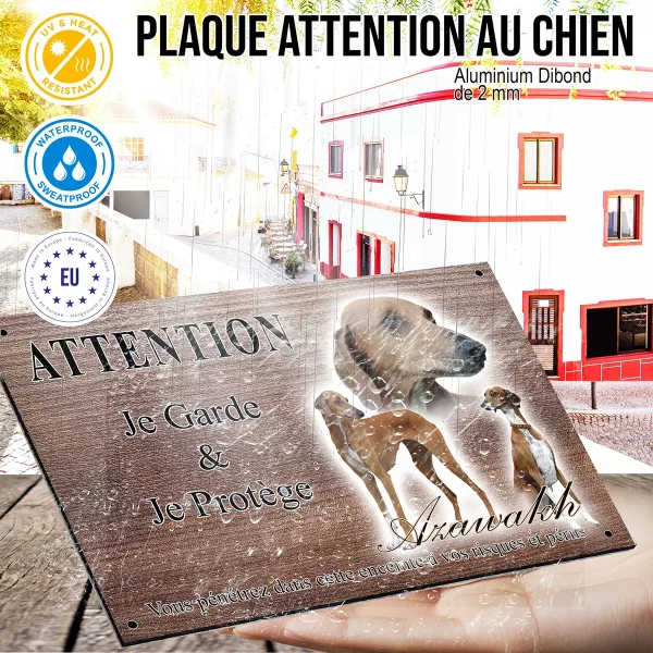 panneau attention au chien Azawakh