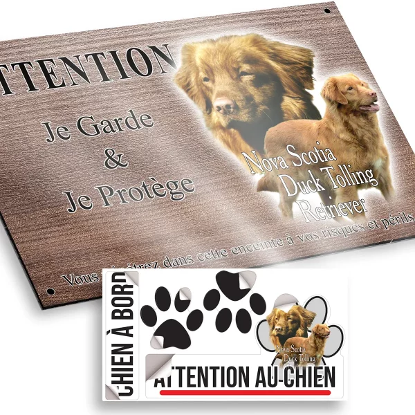 plaque attention au chien Image de Nova Scotia Duck Tolling Retriever