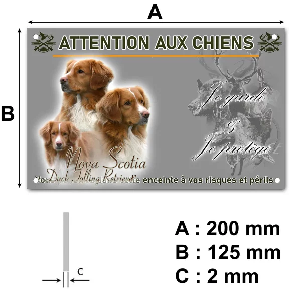 panneau 3 chiens Nova Scotia Duck Tolling Retriever