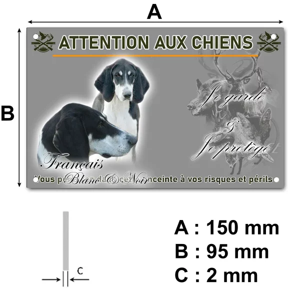 plaque Portraits de chiens Français Blanc & Noir