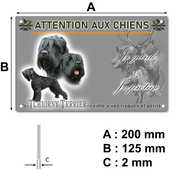 panneau Tchiorny Terrier avec trois visuels différents