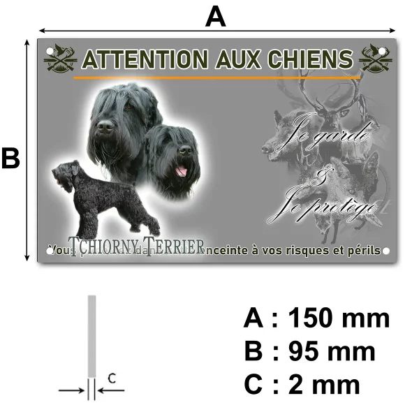 plaque Tchiorny Terrier avec trois visuels différents