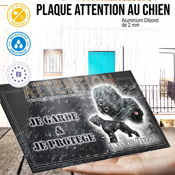 panneau chien de garde Tchiorny Terrier avec trois visuels différents