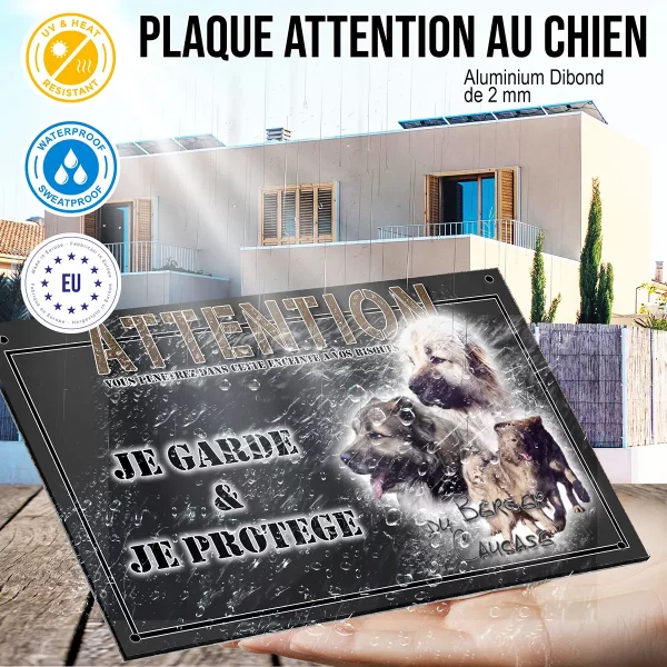 panneau chien de garde Collection de chiens Berger Caucasien avec arrière plan dégradé