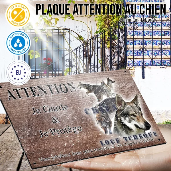 panneau attention au chien Illustrations d'un Chien Loup Tchèque en différentes poses