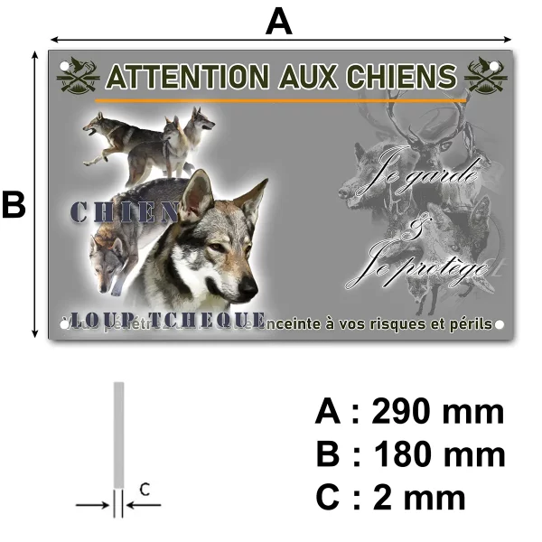 pancarte Illustrations d'un Chien Loup Tchèque en différentes poses