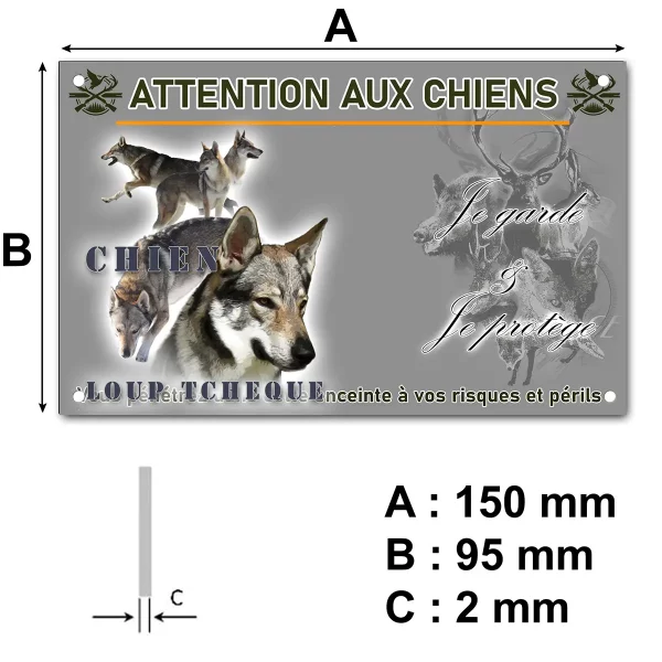 plaque Illustrations d'un Chien Loup Tchèque en différentes poses