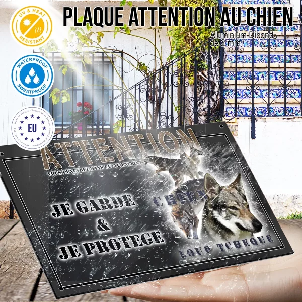 panneau chien de garde Illustrations d'un Chien Loup Tchèque en différentes poses