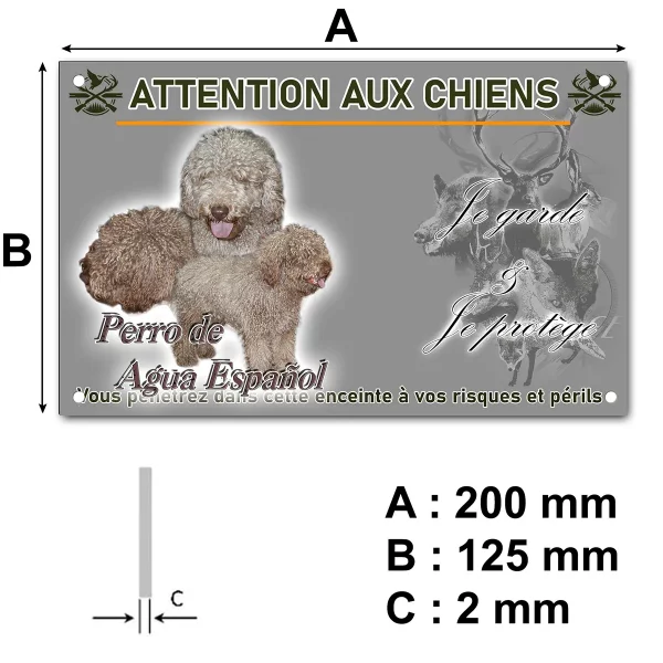 panneau Trois chiens Perro de Agua Español