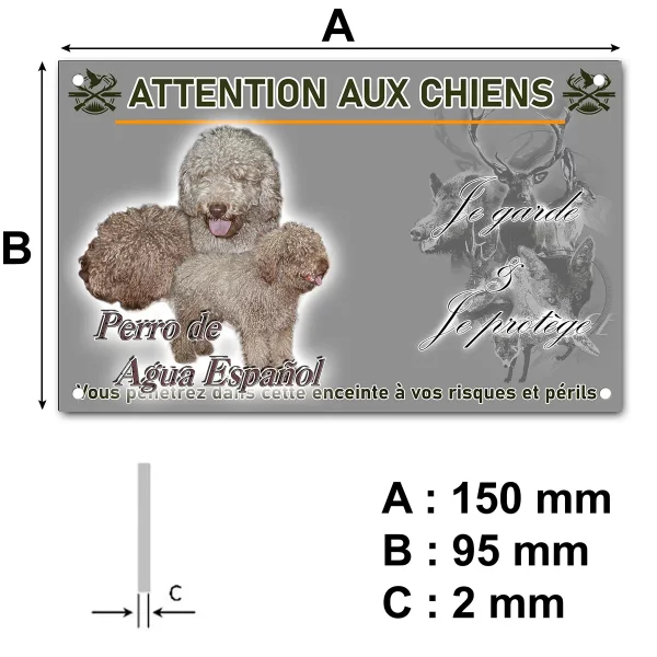 plaque Trois chiens Perro de Agua Español