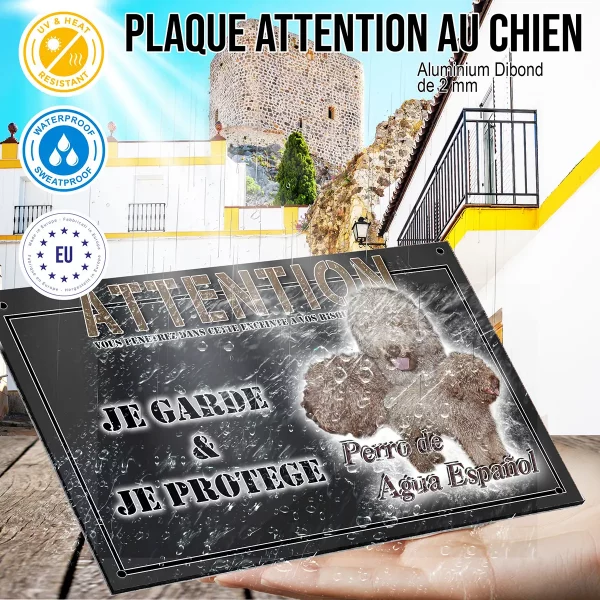 panneau chien de garde Trois chiens Perro de Agua Español