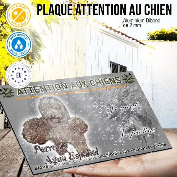panneau Trois chiens Perro de Agua Español