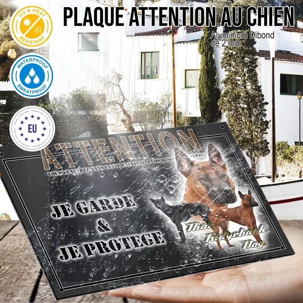 panneau chien de garde Trois chiens Thai Ridgeback sur fond coloré