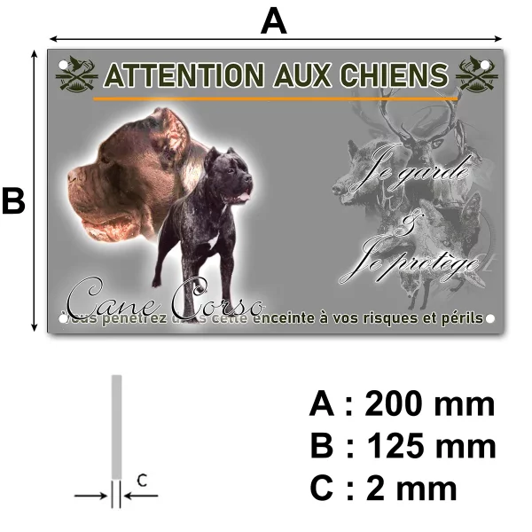 panneau Cane Corso dog portrait with text