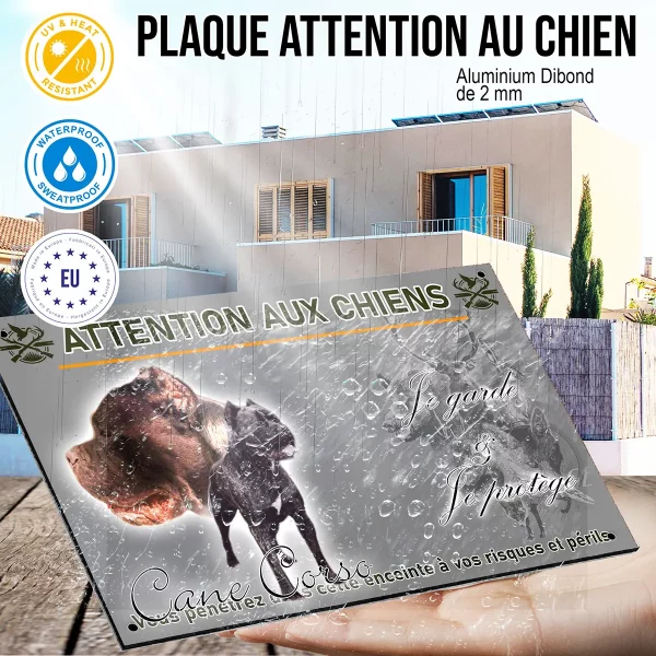 panneau Cane Corso dog portrait with text