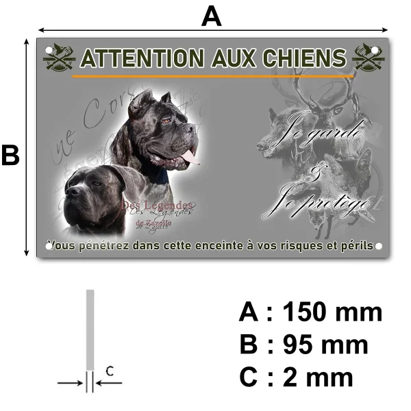 plaque Deux Cane Corso en portrait avec une pose fière