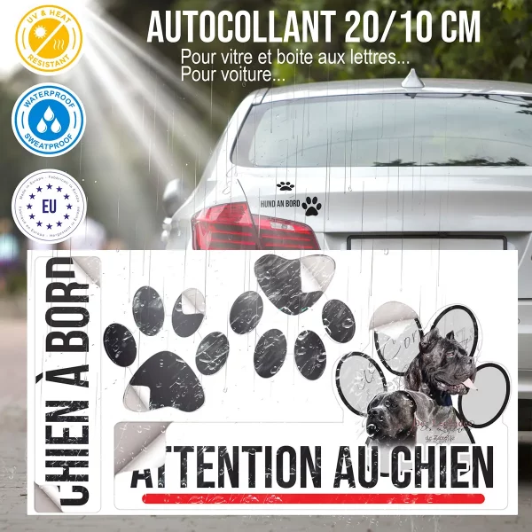 plaque chien de garde Deux Cane Corso en portrait avec une pose fière