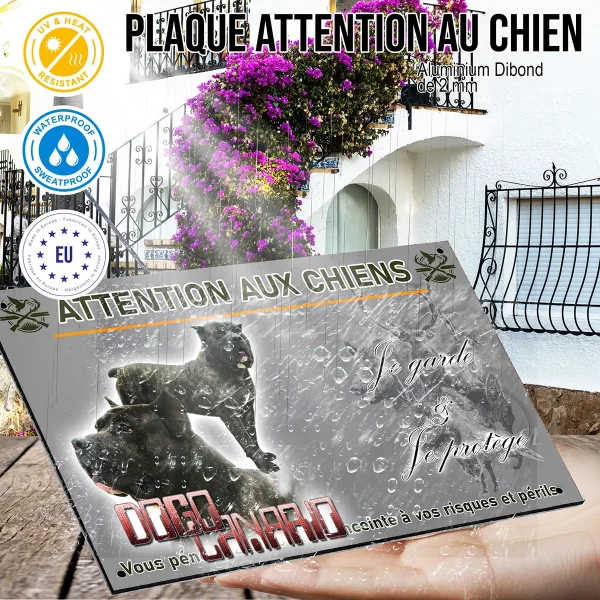 panneau Dogo Canario avec vue de profil et de face