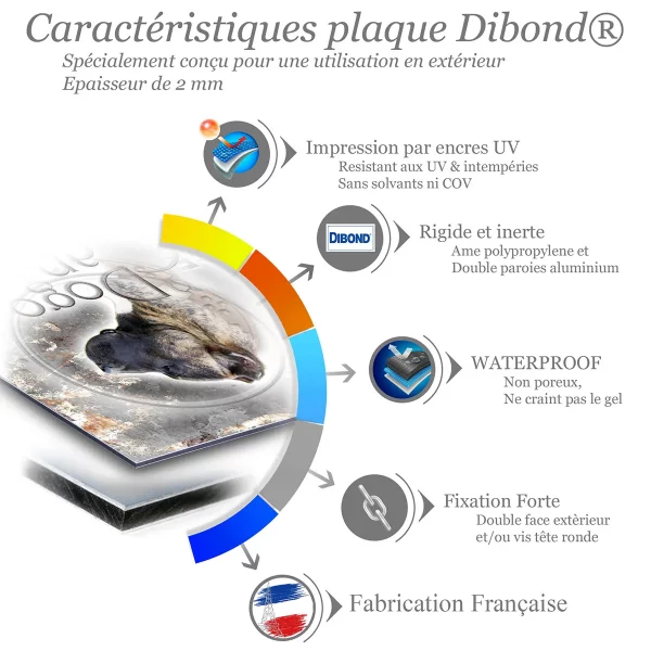 je monte la garde Dogo Canario en profil avec un fond stylisé