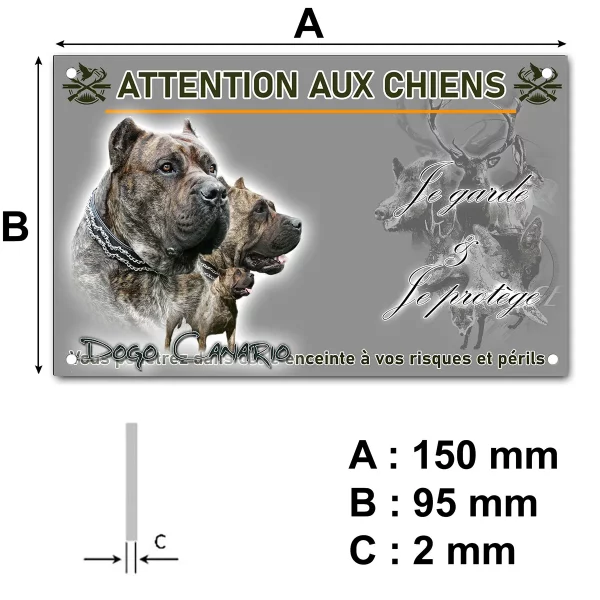plaque Visuel de Dogo Canario avec plusieurs chiens