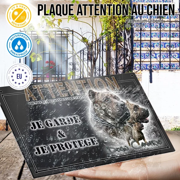 panneau chien de garde Visuel de Dogo Canario avec plusieurs chiens