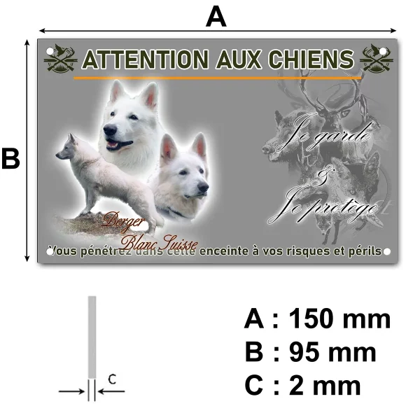 plaque Bande d'images d'un Berger Blanc Suisse
