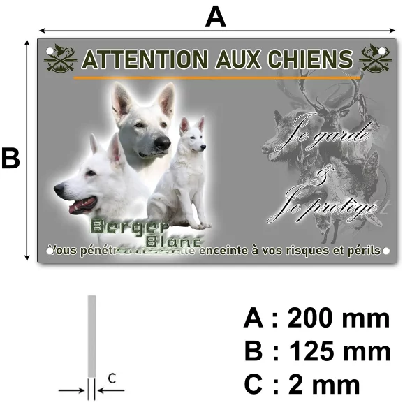 panneau Trois images de Berger Blanc Suisse sur fond transparent