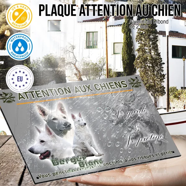panneau Trois images de Berger Blanc Suisse sur fond transparent
