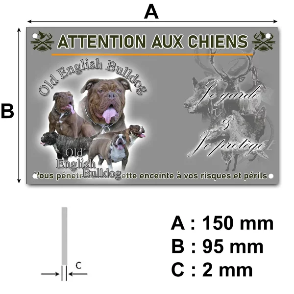 plaque Collage de plusieurs Old English Bulldogs