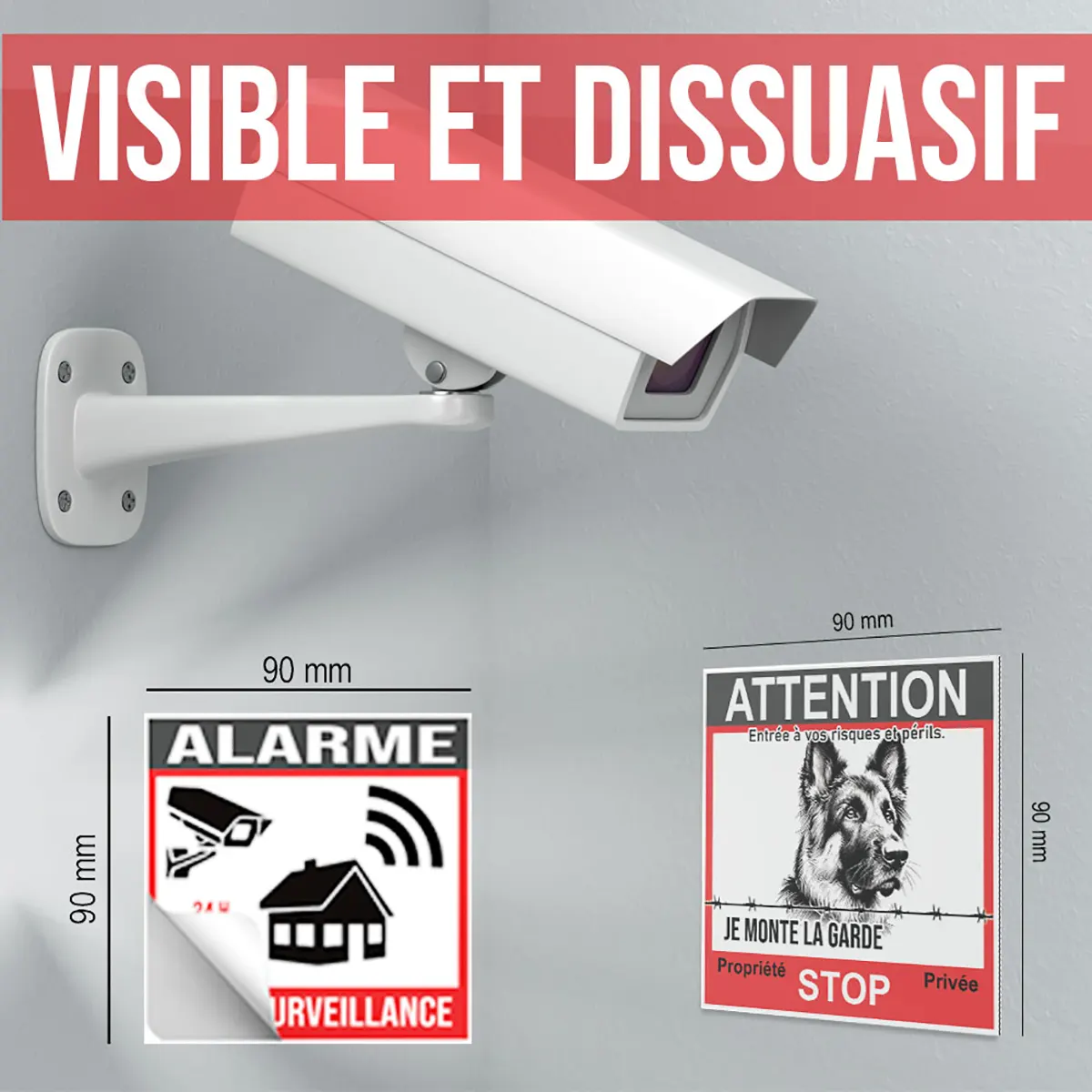 Panneau Chien Original avec un Berger Allemand qui monte la garde.