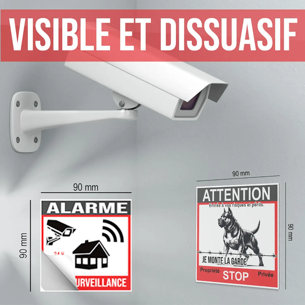 Panneau Chien Protecteur avec illustration de Molosse de Garde et texte d'avertissement.