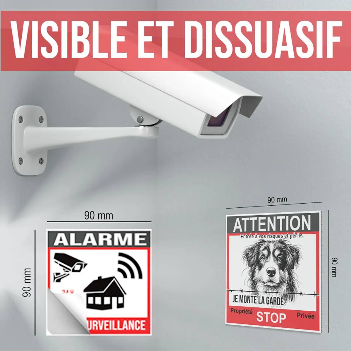 Panneau Chien Personnalisé avec une image de chien pour alerter des intrusions.