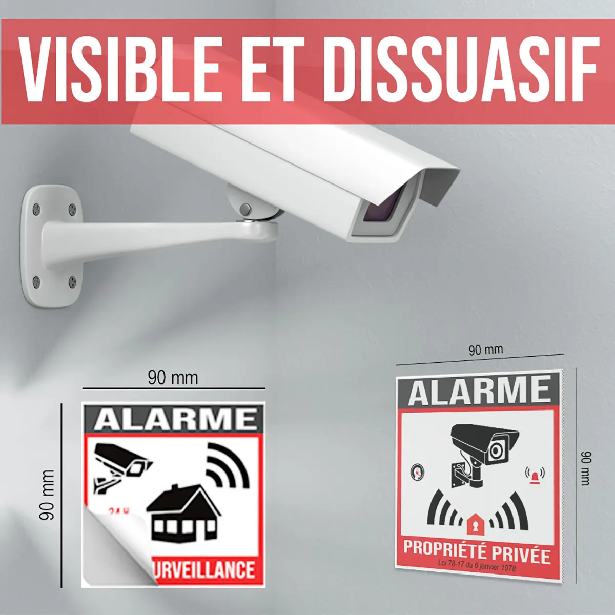 Annonces Alarme Caméra avec plaques de signalisation Alarme Maison