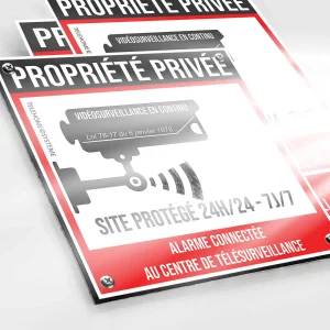 Plaque Alarme Sirène pour propriété privée