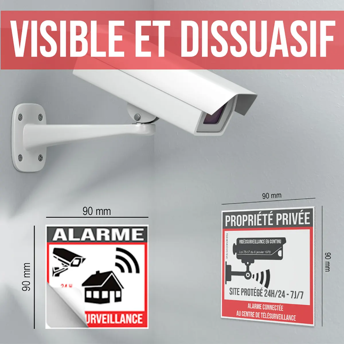 Annonces Alarme Sirène avec caméra de surveillance et plaque Propriété Privée.