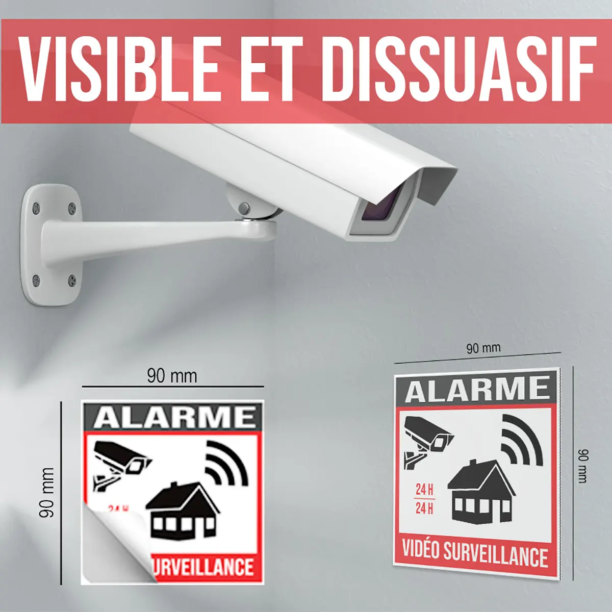 Annonces Propriété Sous Alarme avec plaque et caméra de surveillance.
