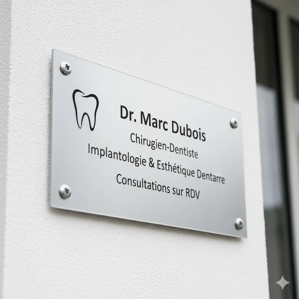 Plaque professionnelle pour dentistes