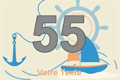 Plaque numéro de maison, collection Marine, modèle 3
