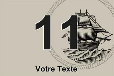 Plaque numéro de maison, collection Marine, modèle 5