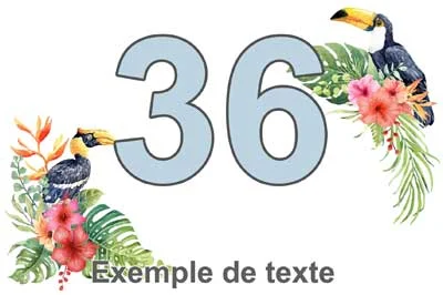Plaque numéro de maison, collection Oiseaux, modèle 3