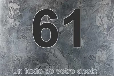 Plaque numéro de maison, collection Matière, modèle 6