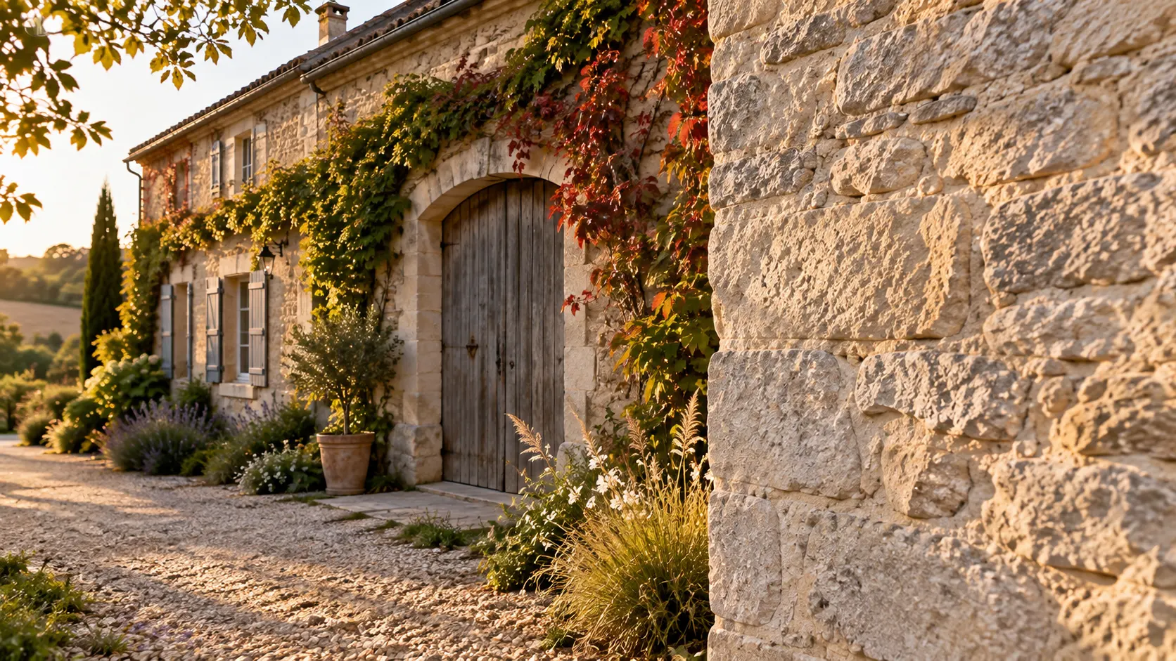 Plaque numéro de maison, style Campagne, bois et pierre